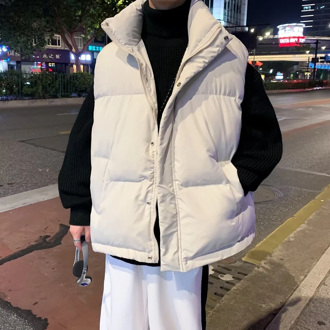 复古棉衣马甲男2023秋冬季加厚立领背心外套潮牌ins宽松大码棉服