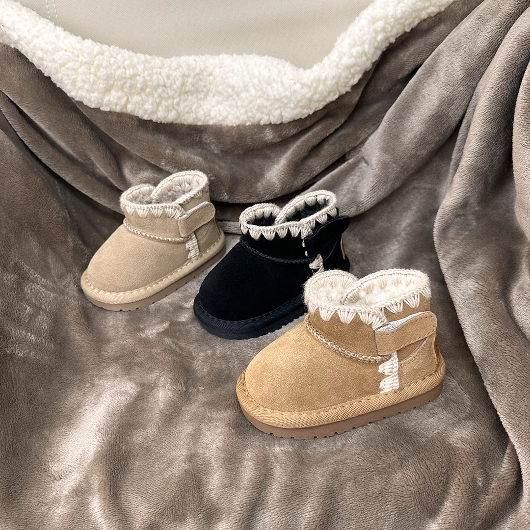 儿童鞋子女童时尚加绒保暖冬季男鞋子女童时尚加绒保暖雪地棉