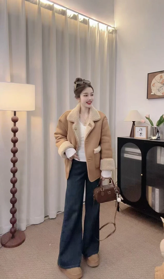 【静伊专属】两面穿皮毛一体短外套女小个子冬季高级感 0-1