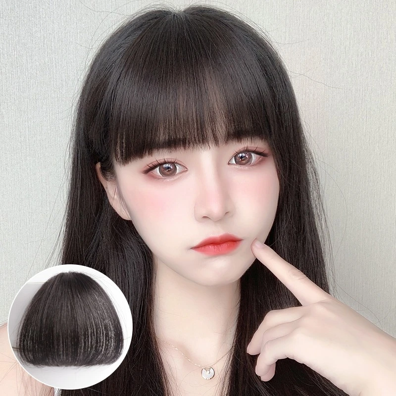 仿真发漫画刘海假发片女自然隐形前额假刘海日系带鬓角假发头帘夏