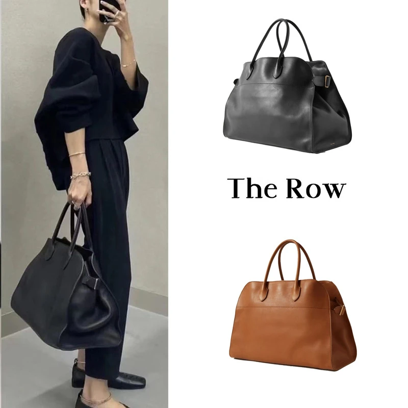 头层牛皮The Row包董洁Margaux15大容量手提包通勤托特包女包