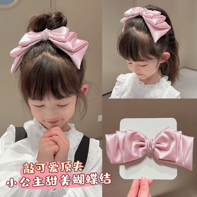 儿童蝴蝶结发夹ins皮筋红色儿童发饰网红爆款大气气质百搭甜美
