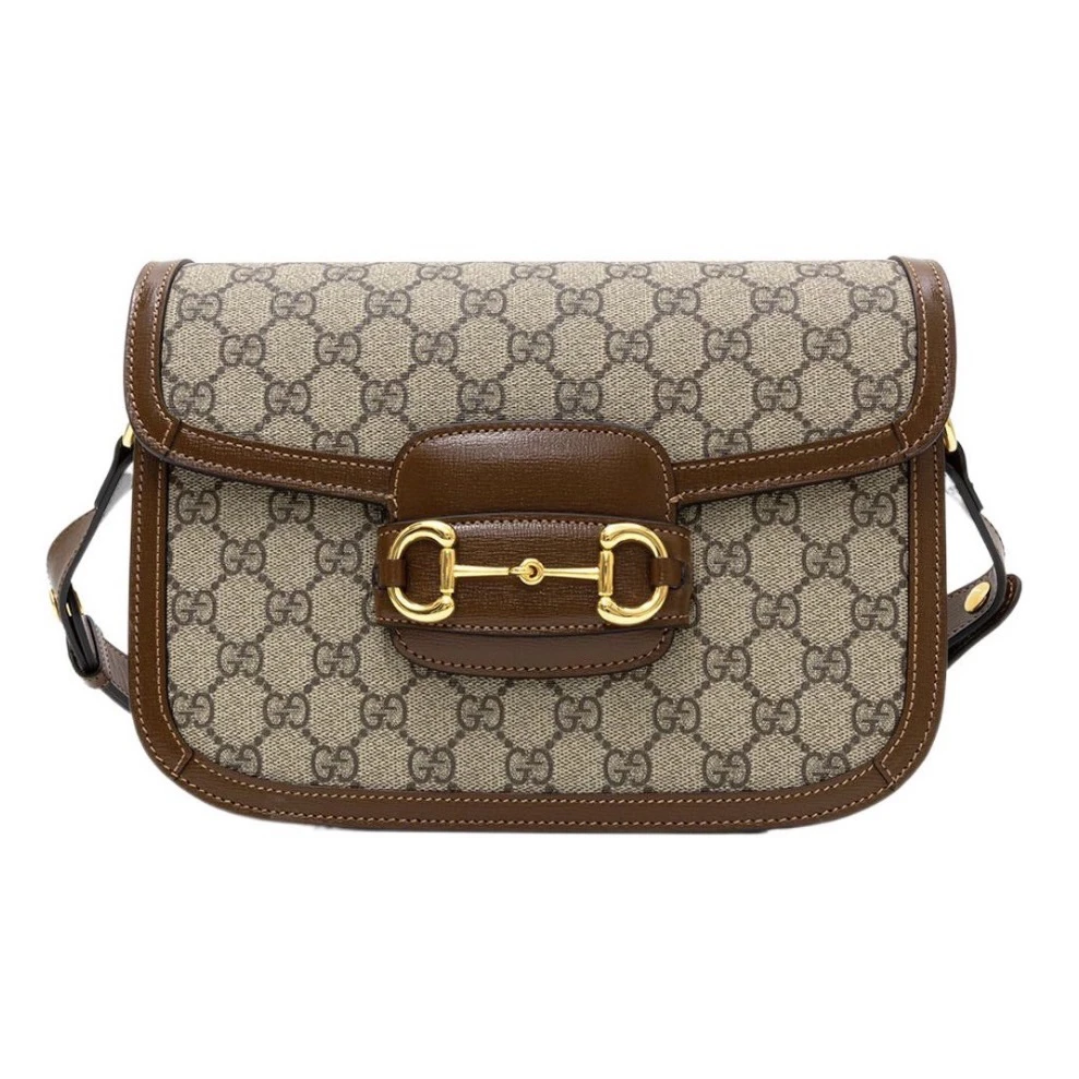 95新 GUCCI/古驰 老花棕色1955单肩斜挎小号25cm/A455