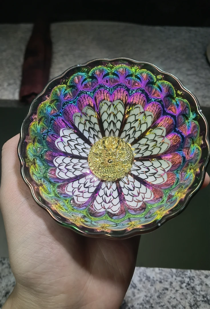 【闪购商品】梦幻之羽龙雕茶杯手工陶瓷品茗杯主人杯色釉3