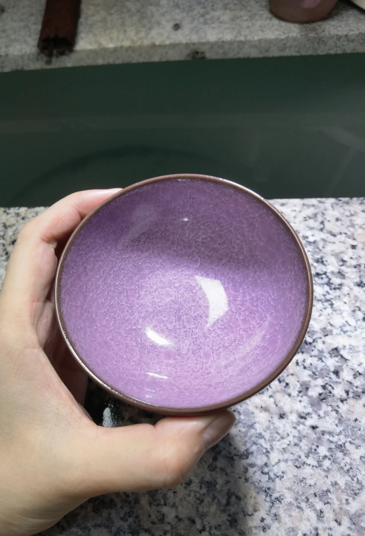 【闪购商品】.紫气东来冰裂纹茶杯手工茶具陶瓷品茗杯主人杯