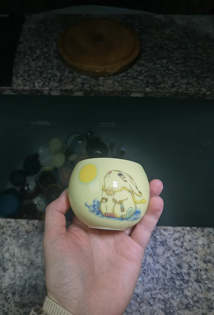 【闪购商品】1高端精美茶具主人杯主人杯茶杯瓷器玉兔望月
