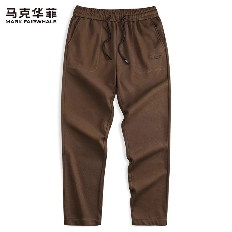【宽松弹力】马克华菲纯色休闲裤男2025春季新款运动抽绳直筒卫裤