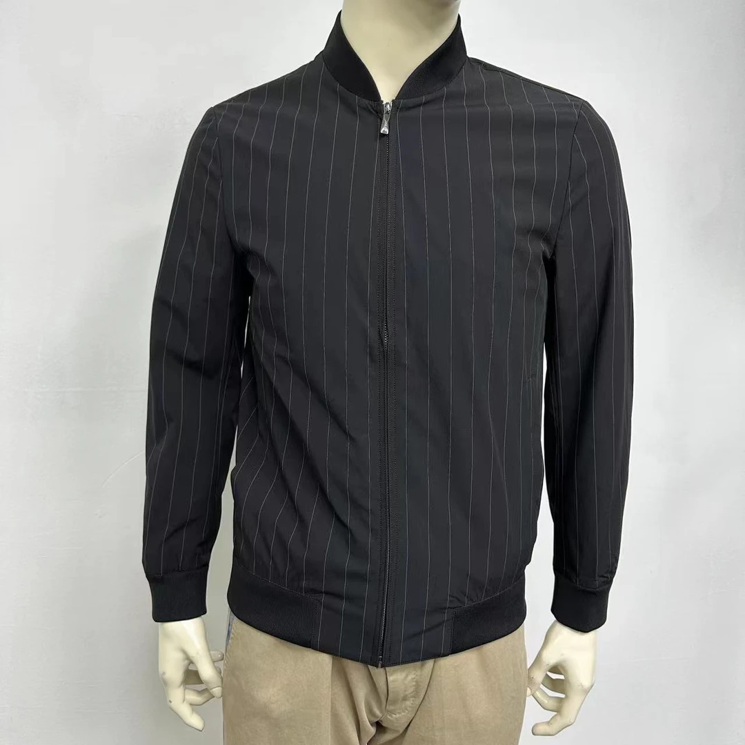 男士时尚轻薄ER春秋休闲商务棒球领两色夹克外套男款