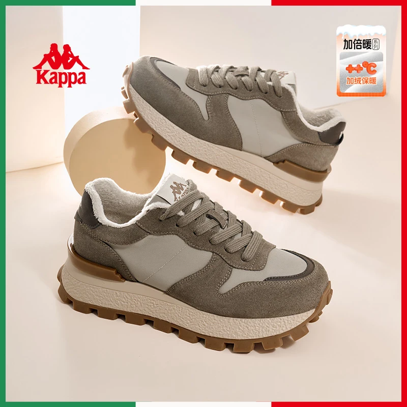 Kappa/卡帕背靠背运动休闲跑鞋春季厚底增高女鞋时尚运动鞋子0CJ1