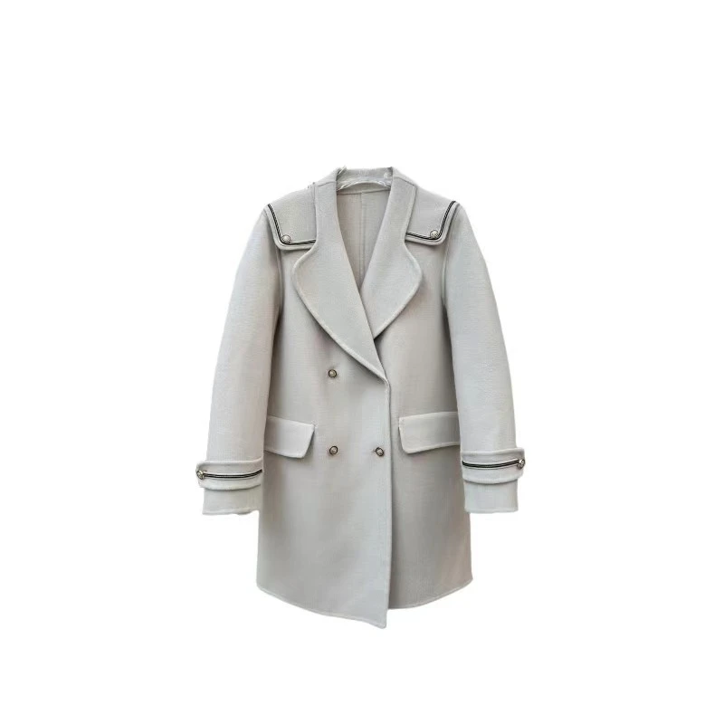 【雅丹】轻奢设计师款西装领双面羊毛大衣 A15