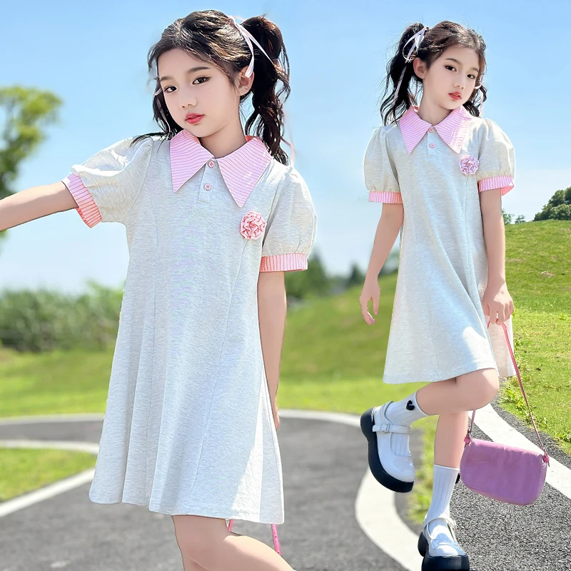 女童连衣裙夏季新款中大童休闲小女孩洋气潮儿童裙子织里春夏童装