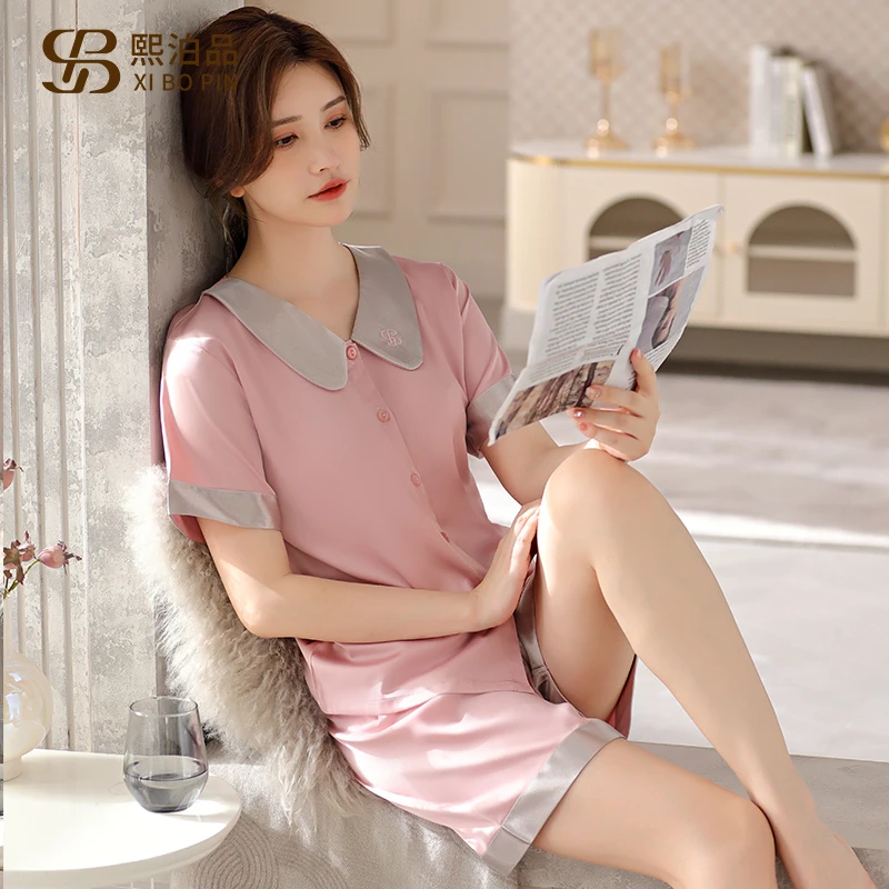 睡衣女夏季冰丝短袖薄款两件套网红爆款高级感2025年新款家居服