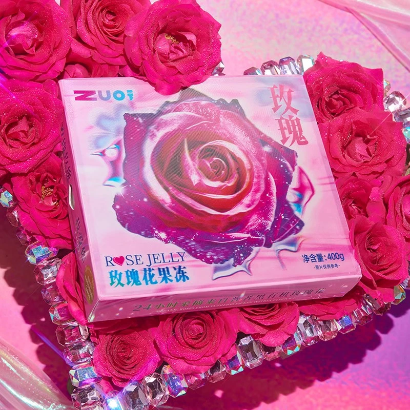 玫瑰花鲜花果冻 0脂圣诞送礼伴手礼浪漫零食果冻400g
