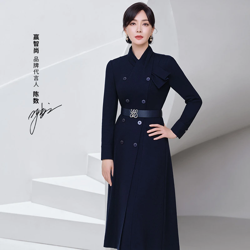 【浪漫贵奢】赢智尚高档羊毛连衣裙轻奢显瘦高贵长裙时尚感ZF02274