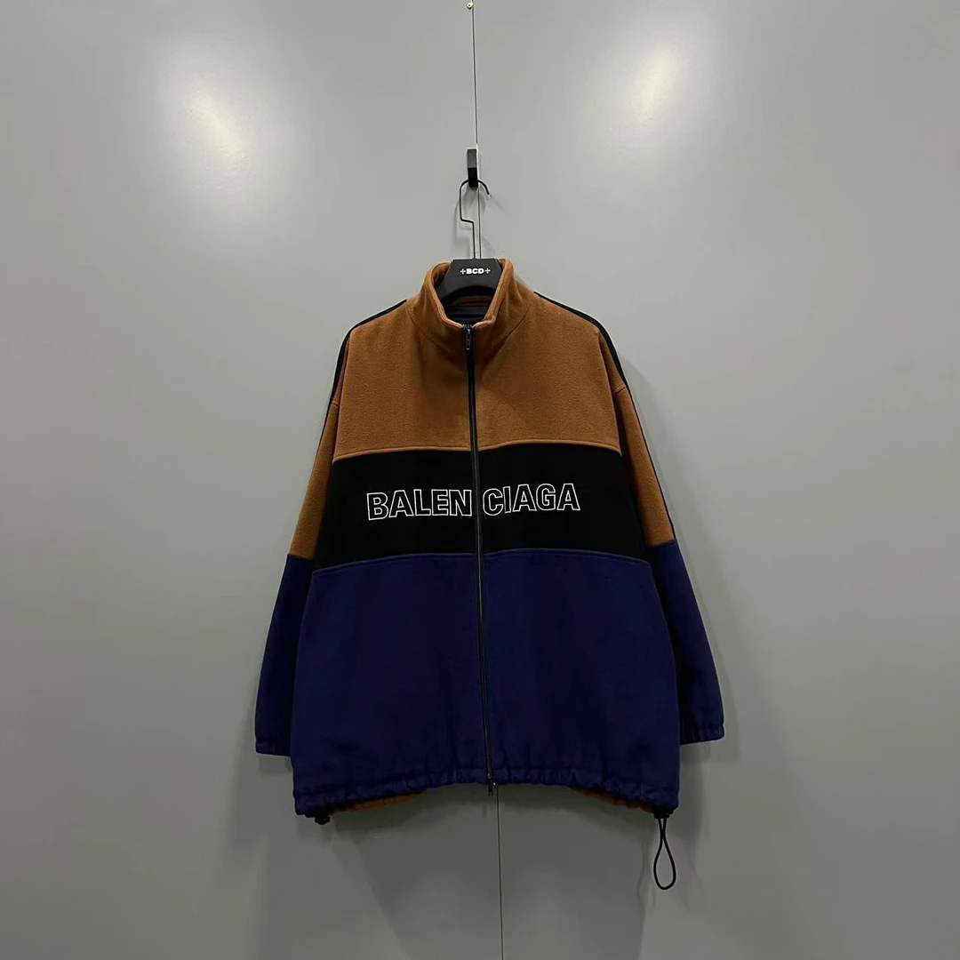 Balenciaga 巴黎世家 拼色logo羊毛外套 46码/98新/公价13500
