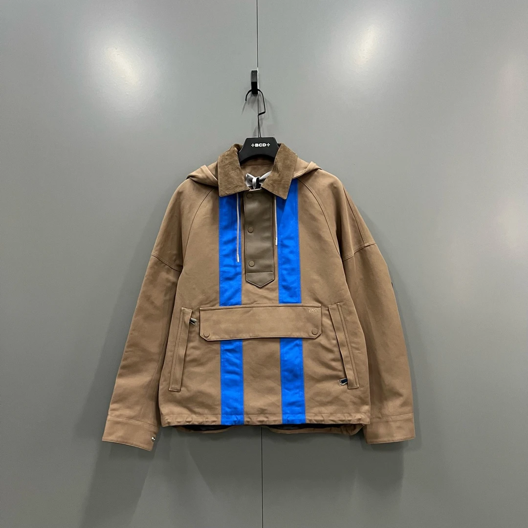 Dior 迪奥 撞色拼接条纹连帽夹克 46码/全新/公价33000/吊牌