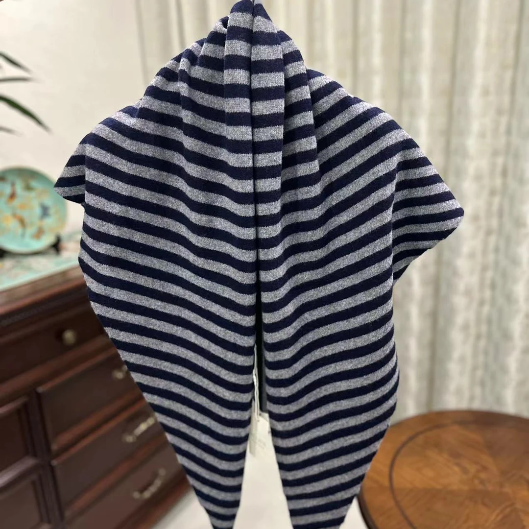 披肩围巾针织时尚条纹秋冬百搭保暖三角巾