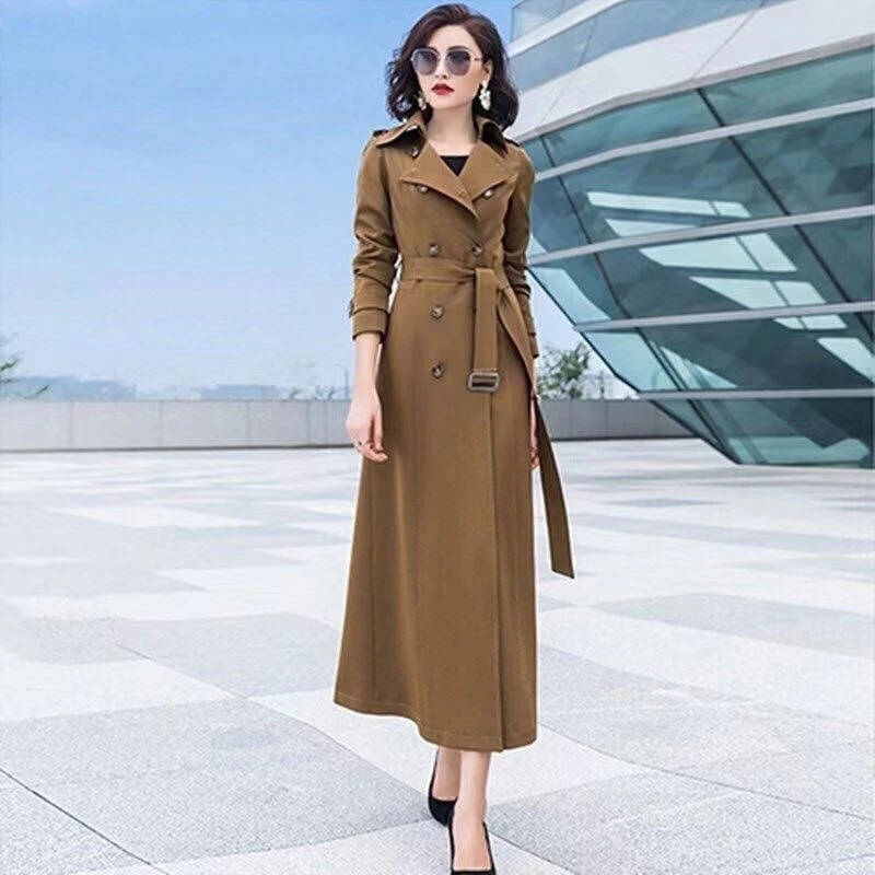 风衣外套气质女神范2024春秋新款今年流行大衣英伦双排扣外套长款