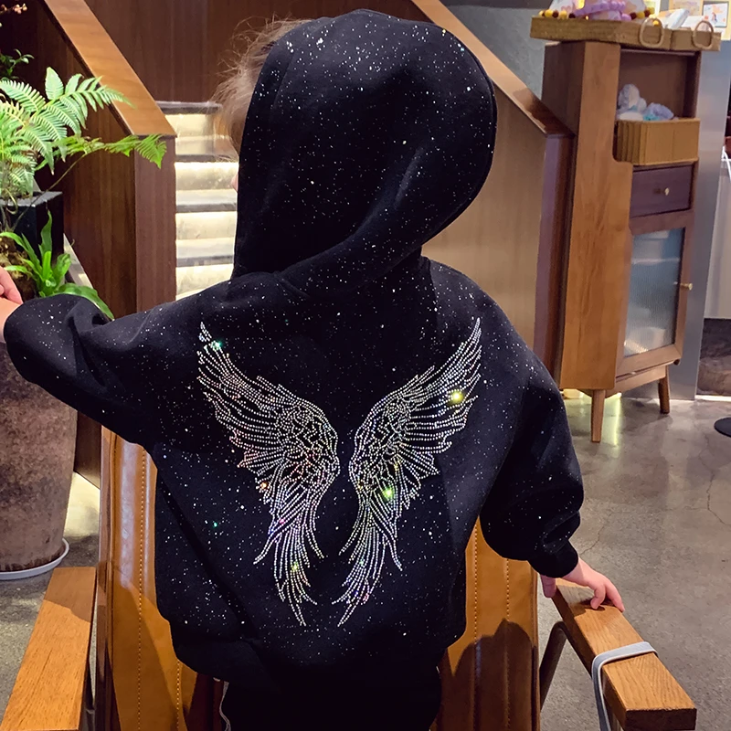 【现货】米米哈罗女童外套秋装上衣休闲连帽卫衣开衫潮Q24786