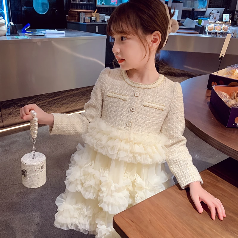 【现现】米米哈罗【月光奏鸣】女童加绒公主裙冬连衣裙生日裙 GM23136