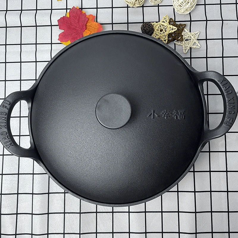 【顺顺专享】27、29CM高9.5-10CM元宝锅无涂层不粘铸铁锅保温生铁锅
