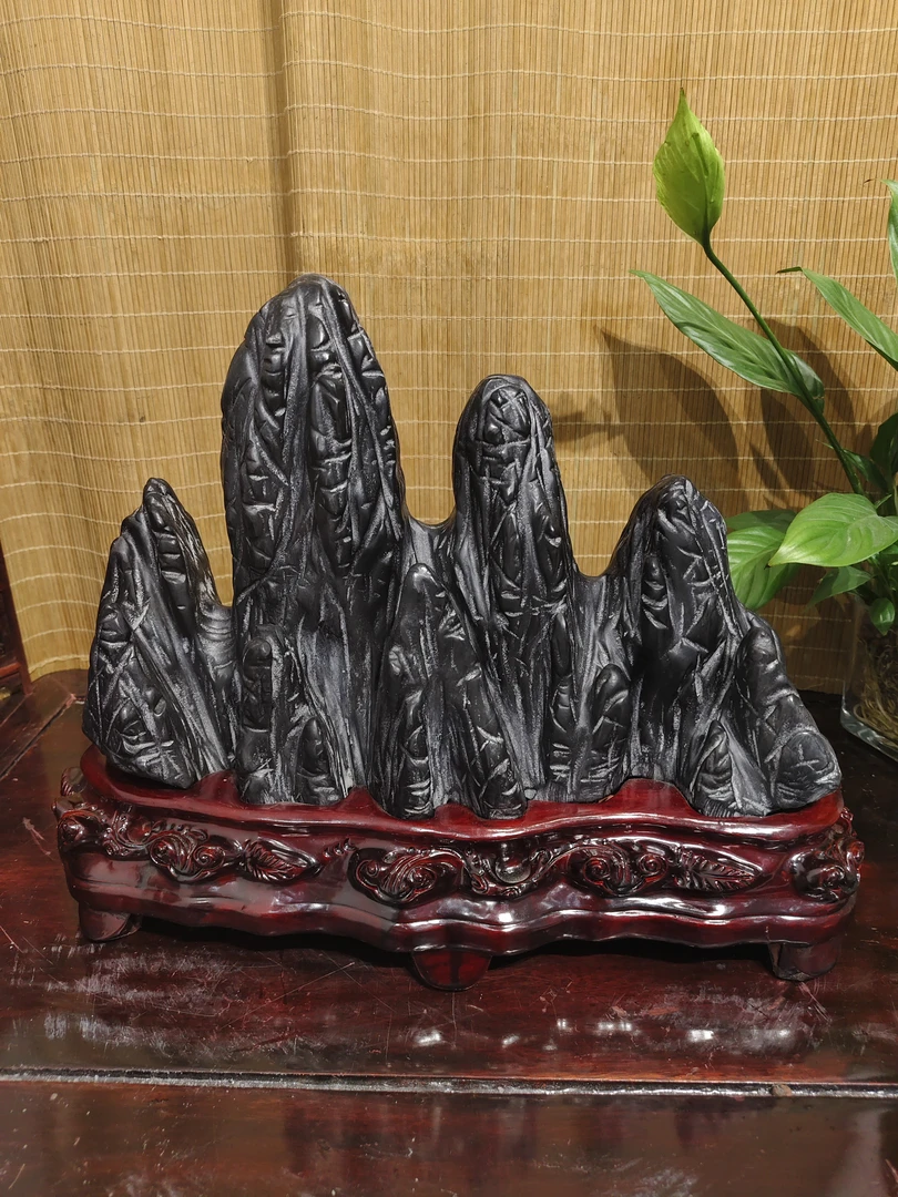 灵璧石摆件靠山石，