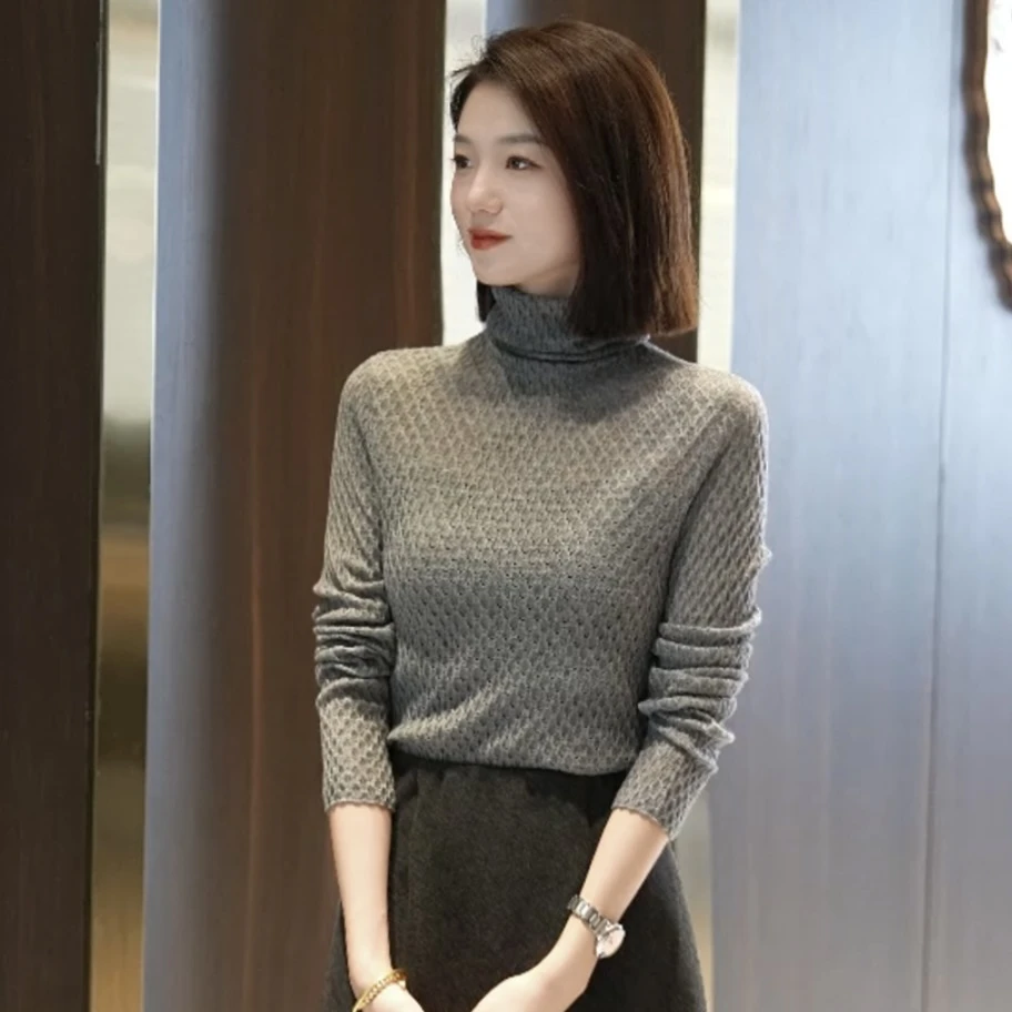 【小轻奢网状】堆堆领时尚打底针织衫MG7223