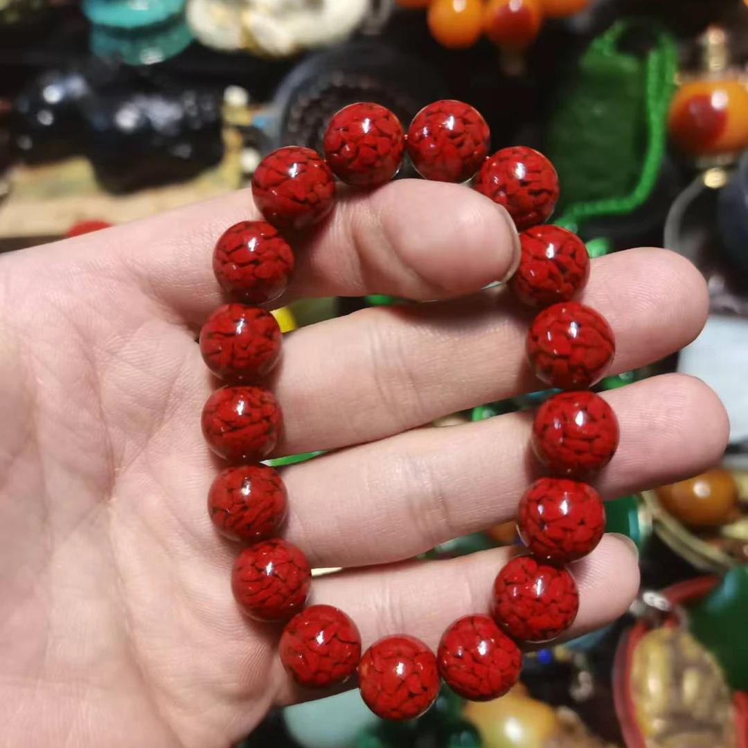 天然辰砂【闪购链接】天然朱砂晶体砂手串