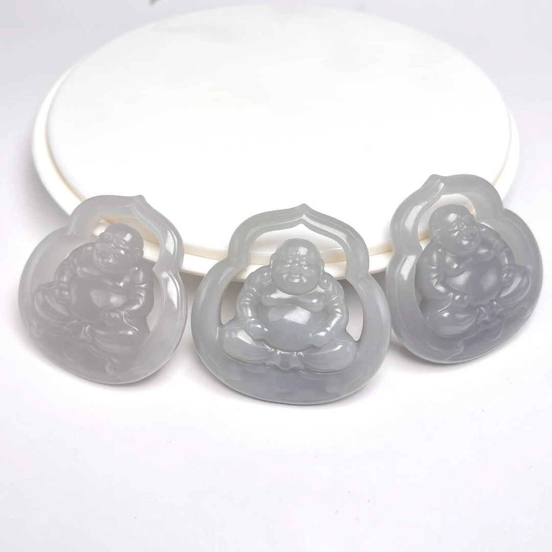 和田玉吊坠-玉美人菲菲~34747和田玉大肚佛~多样性发一