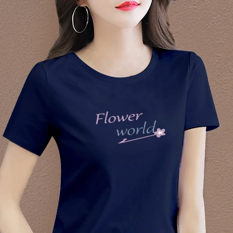 T恤女短袖女装新款夏装百搭体恤显瘦圆领时尚爆款上衣ins潮