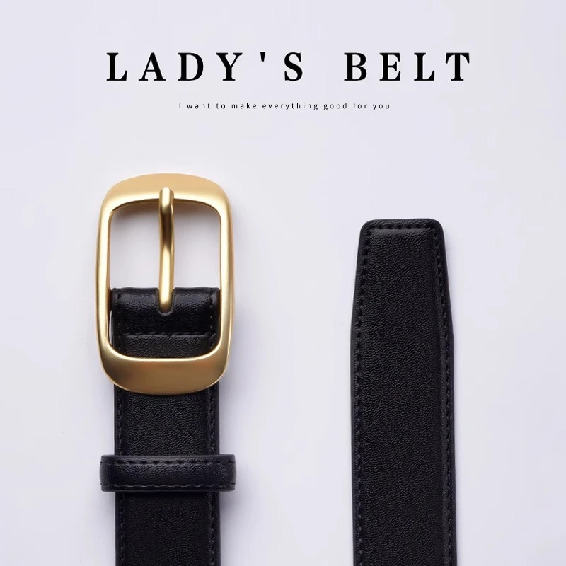 啄木鸟皮带女士2025新款真皮时尚百搭针扣牛皮配牛仔裤腰带高级感