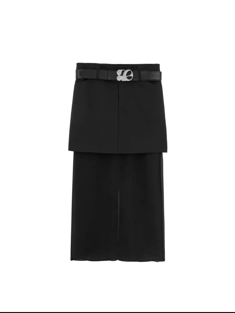 AVVENN｜拼纱裙71506