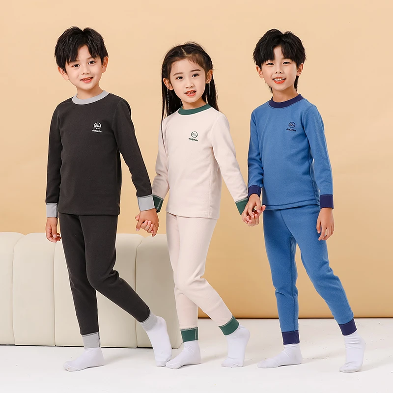 儿童保暖打底内衣套装秋冬睡衣中大童休闲秋衣秋裤男童女童家居服