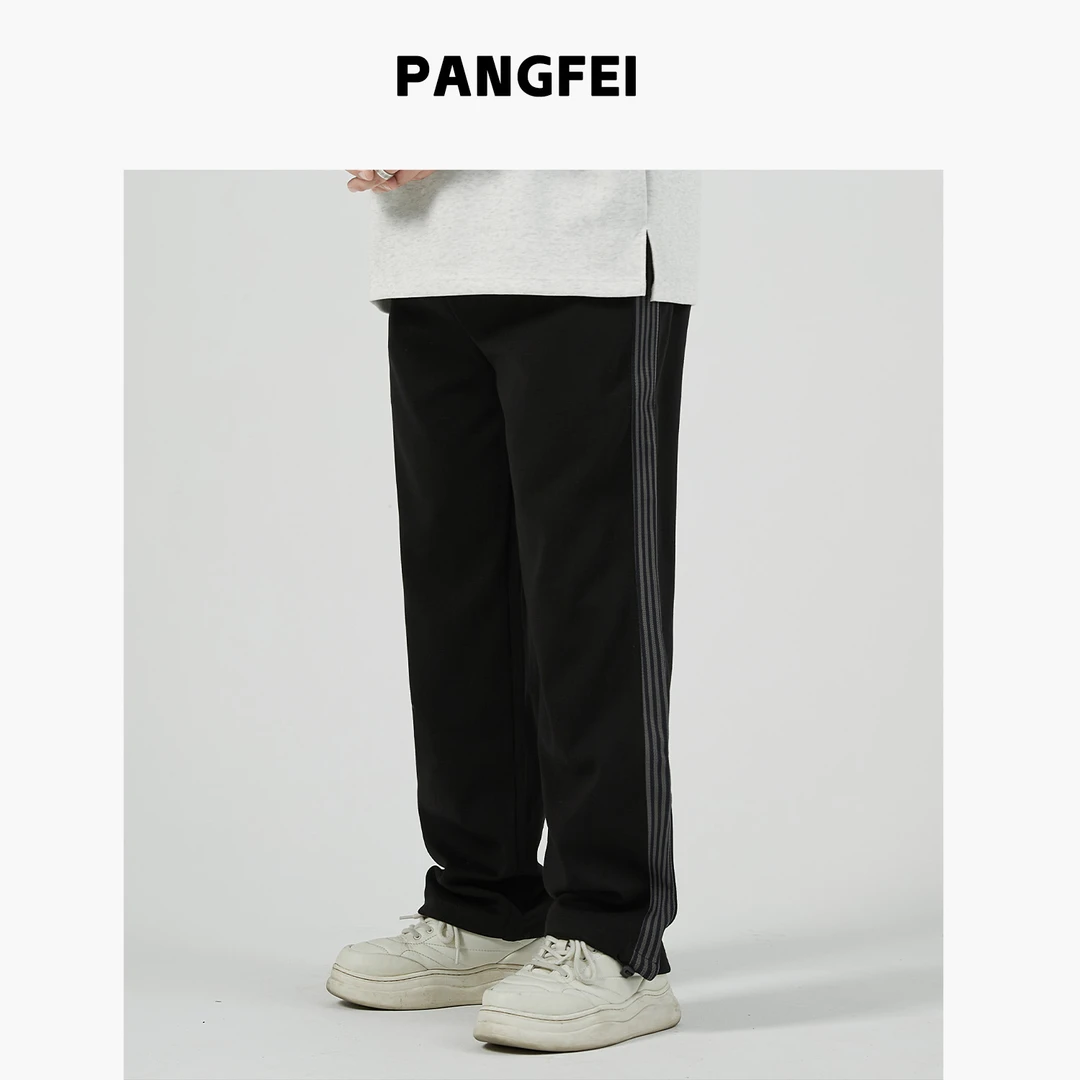 K2381大码男装潮流百搭休闲裤春秋阔腿宽松直筒加肥运动长裤胖子