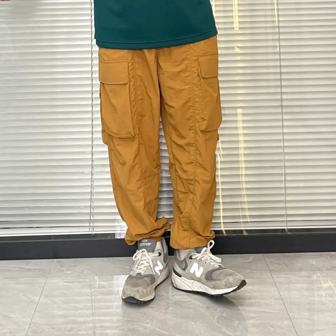 2228大码男装速干纯色抽绳日系梭织多口袋男士潮流休闲裤户外百搭