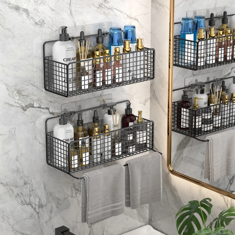 过早卫生间置物架免打孔壁挂墙上浴室架子洗澡洗手间厕所洗漱台架