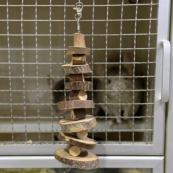 龙猫苹果木咬串兔子豚鼠草砖磨牙咬串 宠物磨牙草饼苹果木咬串