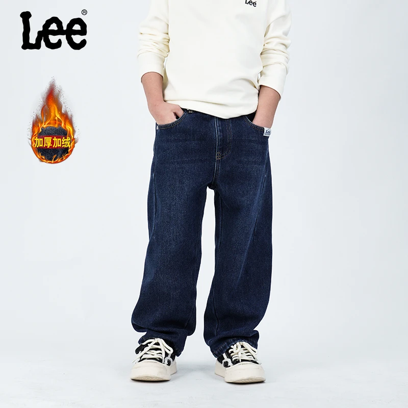 Lee冬季新款加绒儿童牛仔裤百搭时尚复古大童牛仔裤LK4X2WUB0477