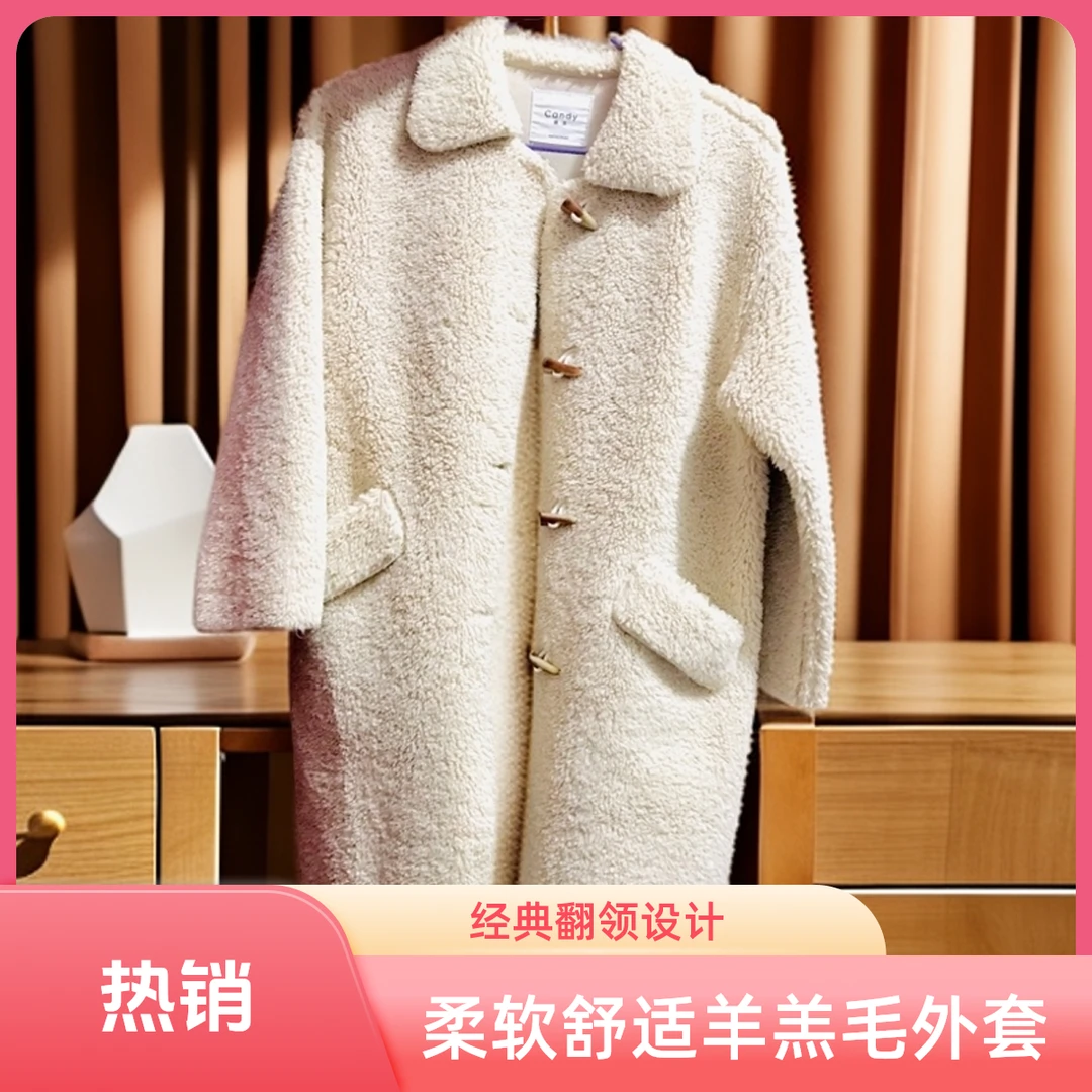 女装皮毛一体外套女冬加厚中长款高级感大衣毛毛衣瑕疵款