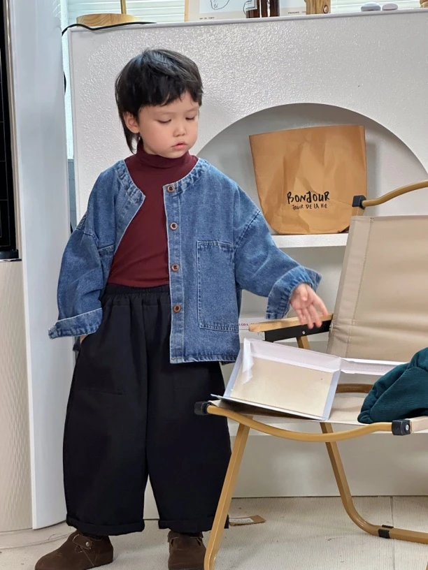 2024左左家韩系儿童秋款牛仔开衫外套