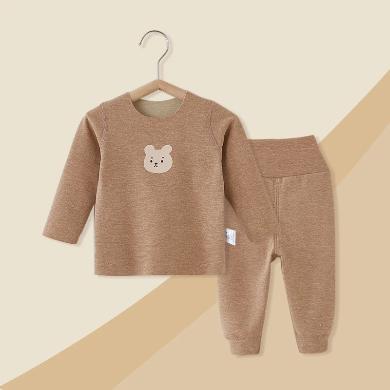 儿童德绒秋衣秋裤套装秋冬季高腰婴儿保暖睡衣服宝宝保暖内衣套装