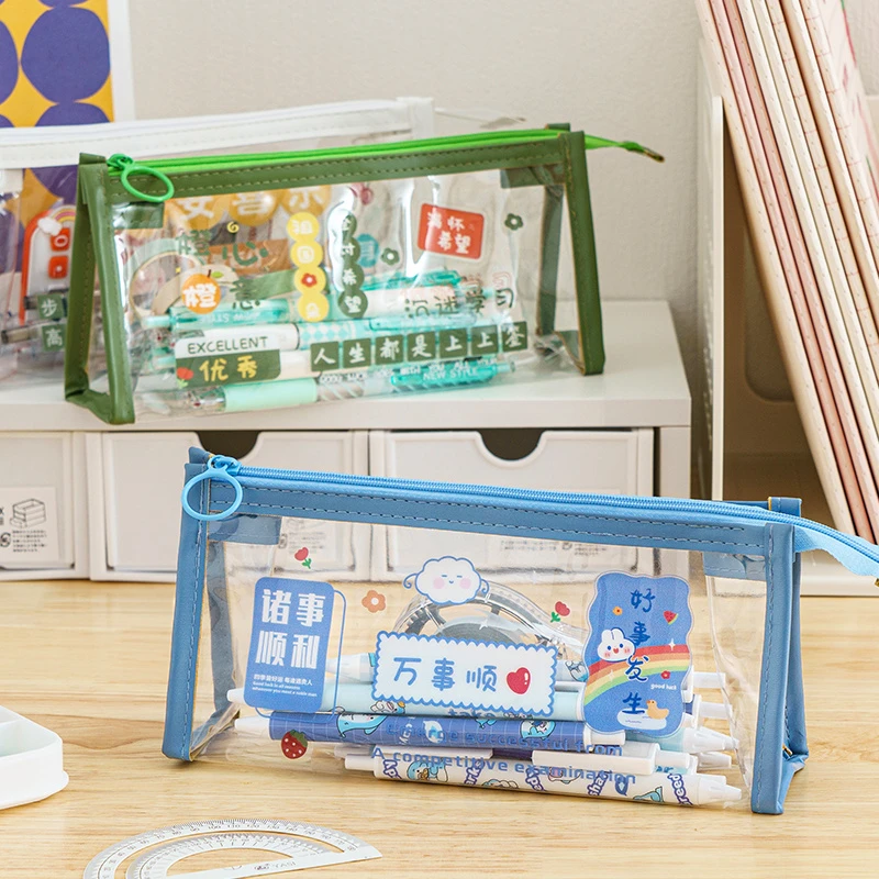 大容量透明笔袋2023年新款铅笔盒小学生文具盒高颜值文具收纳袋子