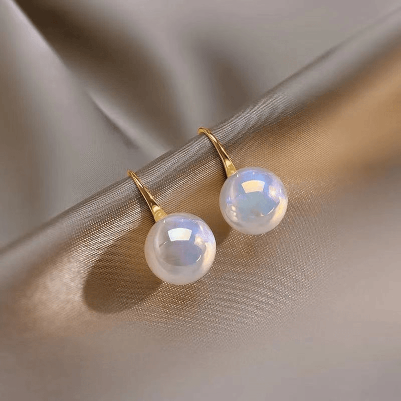 白善美 铜合金耳饰新款轻奢小众设计感几何白色冷淡风气质耳环1582