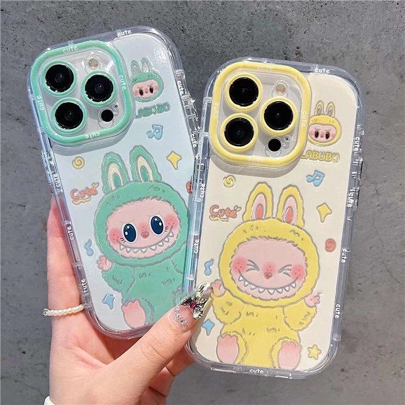 开心大眼阿布泡芙壳适用苹果16iPhone华为荣耀OPPO小米VIVO手机壳