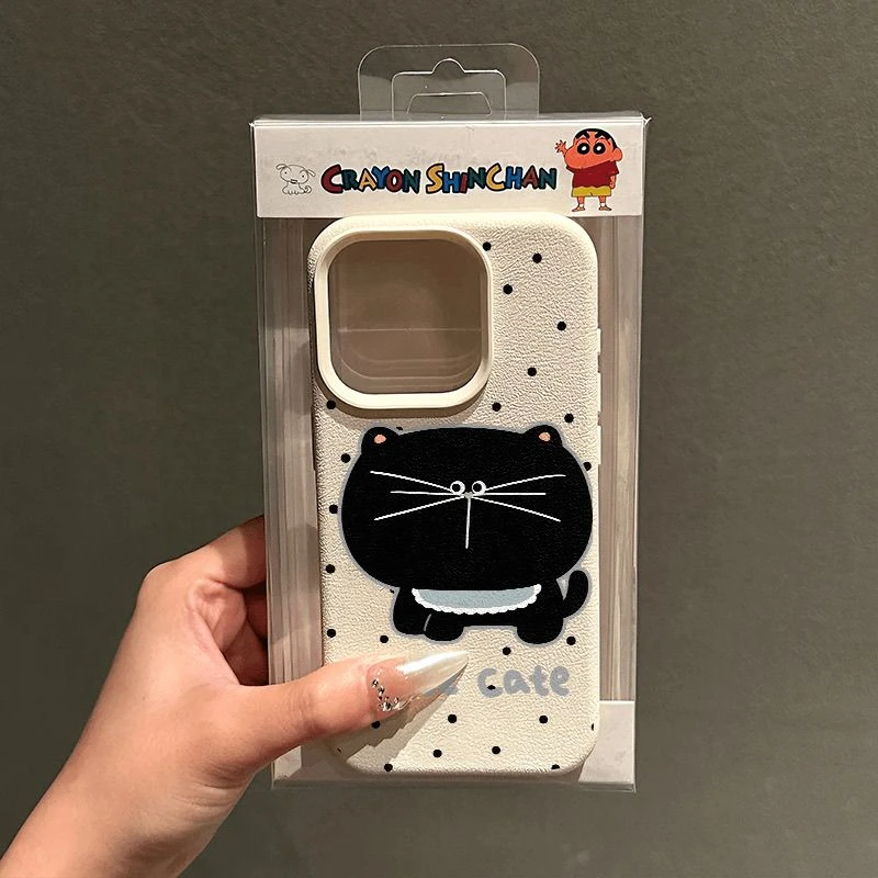 波点大脸猫荔枝纹适用苹果16iPhone华为小米14手机壳vivo防摔oppo