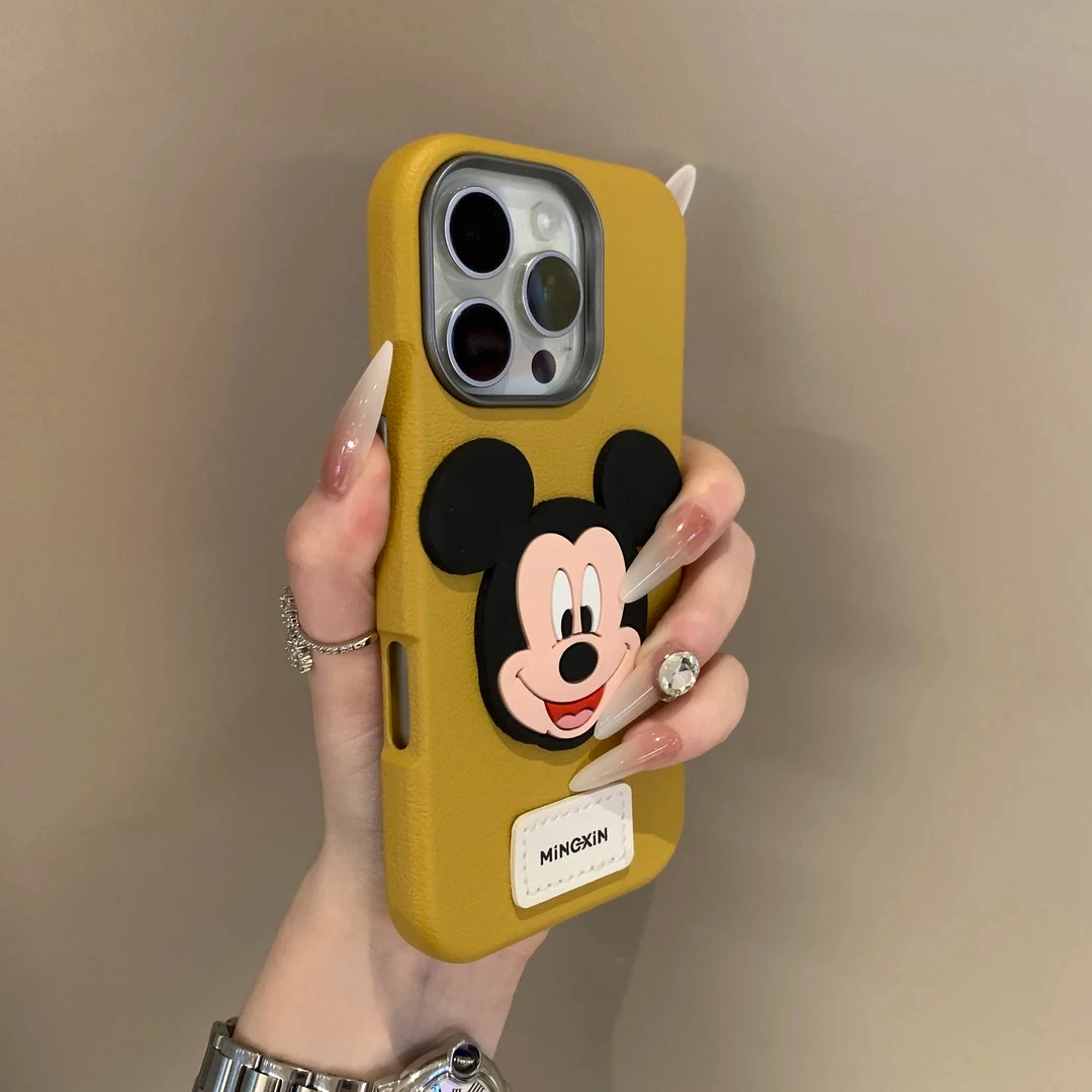 新款卡通米奇适用iphone16苹果15promax防摔14全包13大孔12手机壳