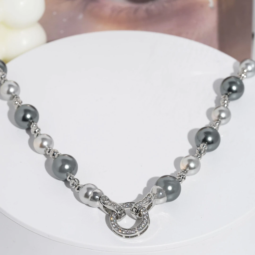 铜合金项链 轻奢灵动时尚百搭设计师款高级感气质拼接项链~3334