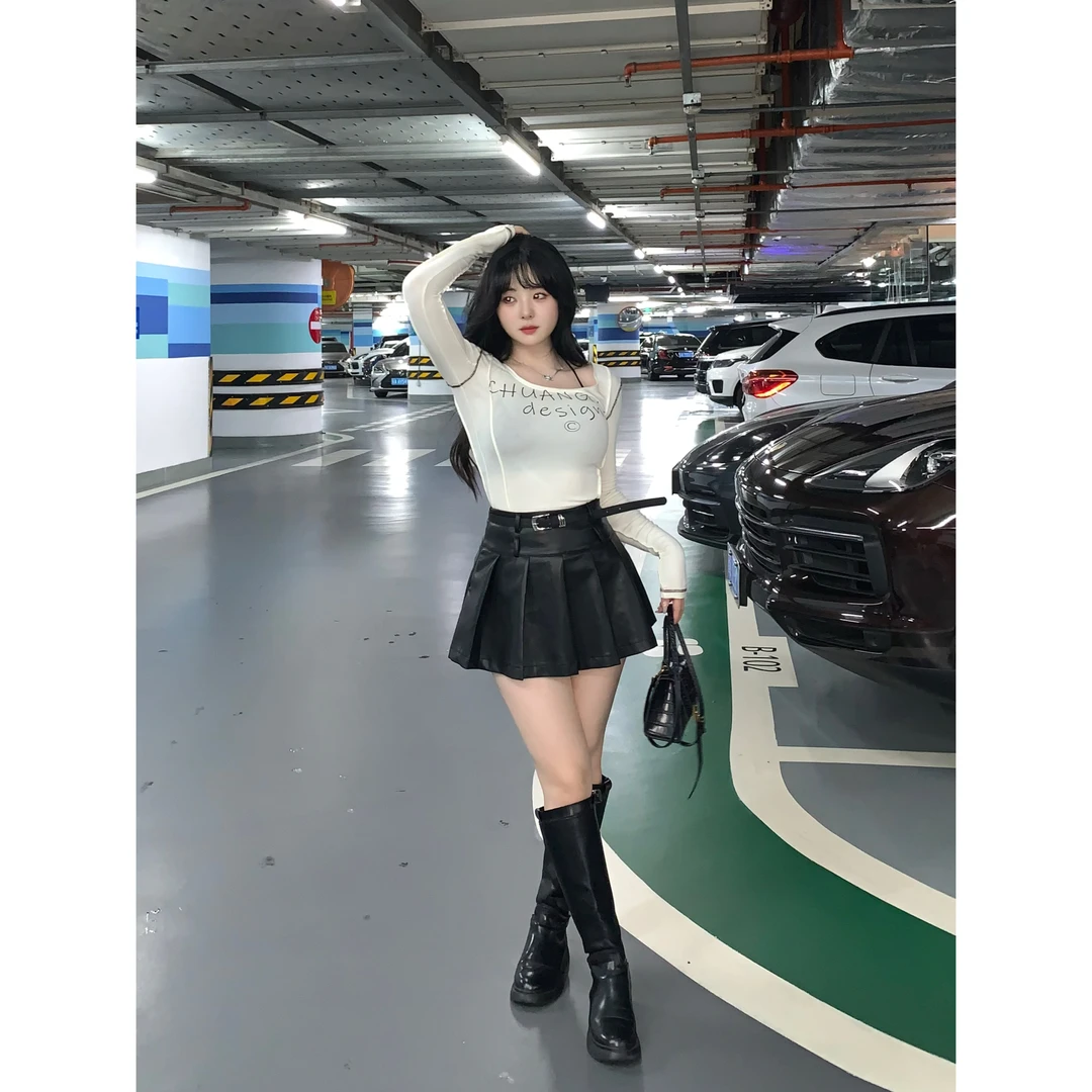 清清MengFairy 【摩登甜心】纯欲百搭显瘦时尚辣妹修身上衣2273M