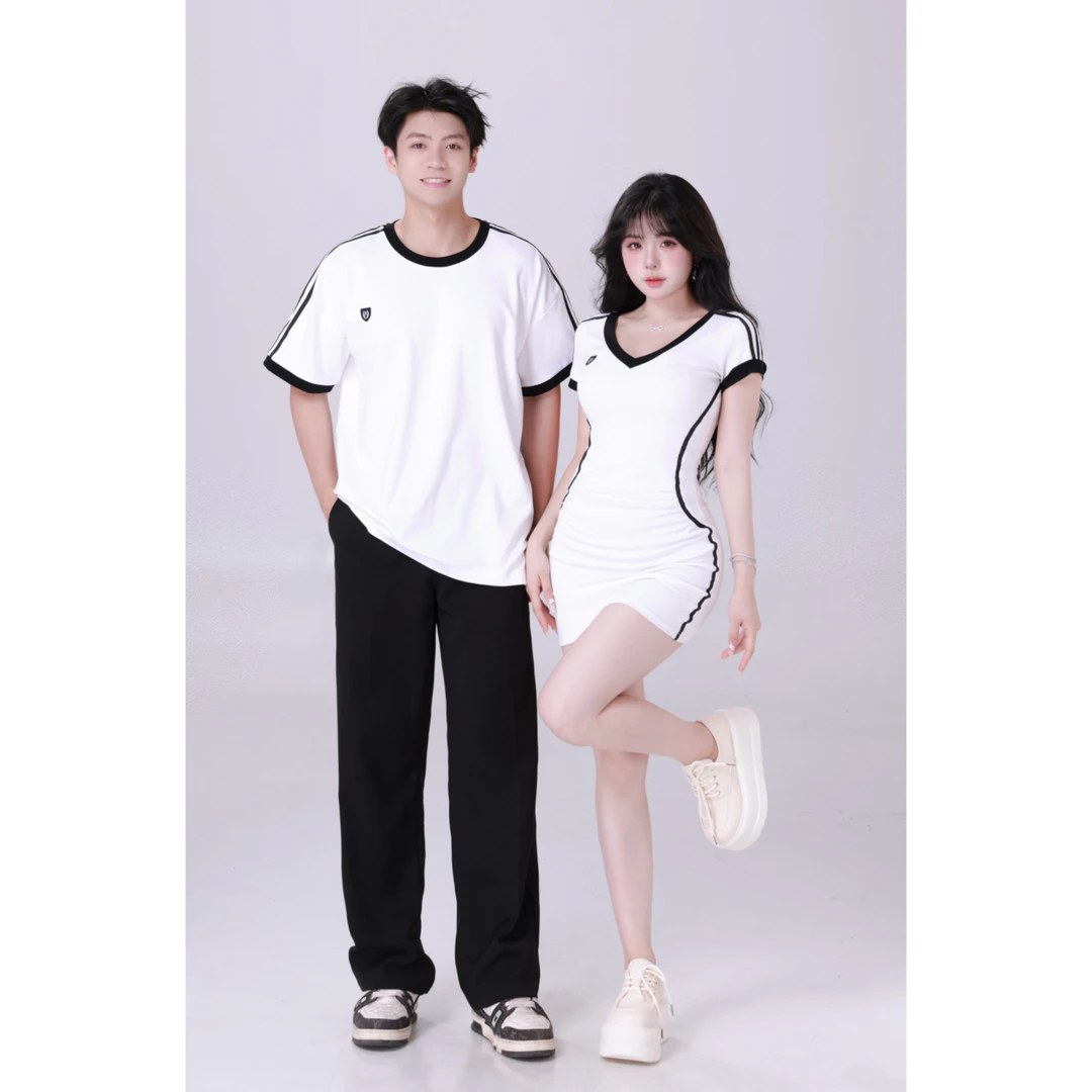 清清MengFairy 【情侣限定 男】夏季宽松圆领男&款短袖T恤上衣3131M