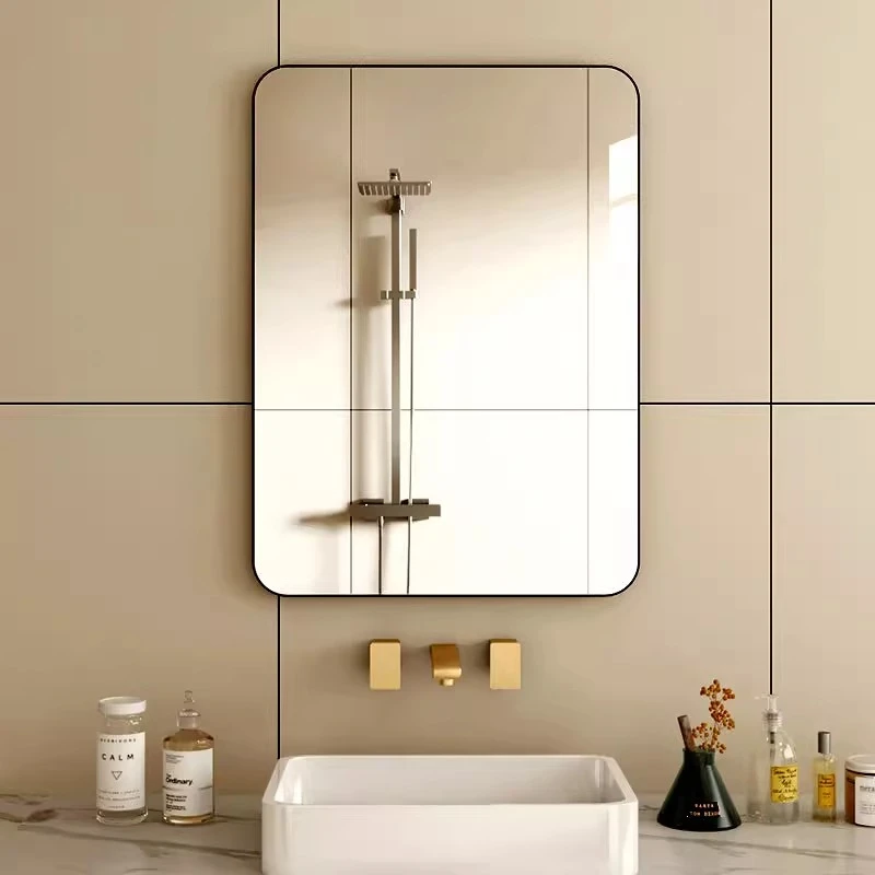 浴室镜子贴墙自粘免打孔挂墙式家用卫生间洗手台洗脸盆上化妆镜子